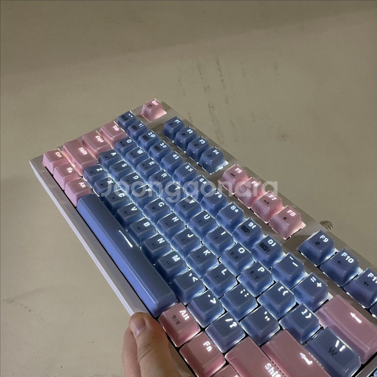 앱코해커 K8300 하니핑키블루 키보드 마우스 헤드셋--4