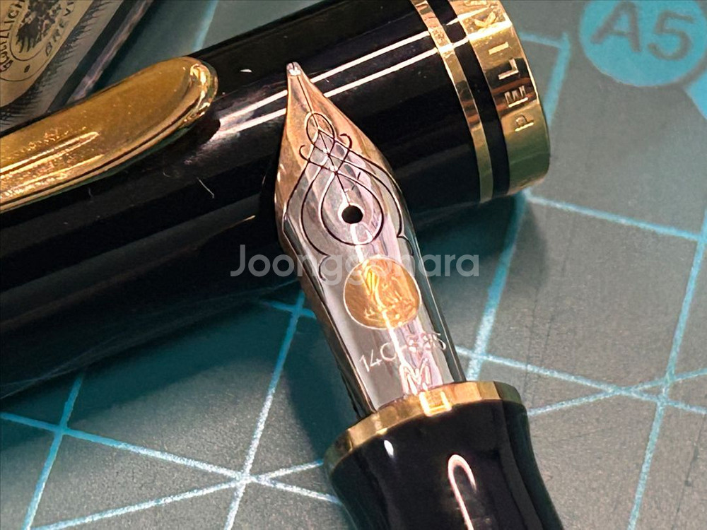 펠리칸 m400 만년필과 잉크 풀박스 - 14c 금 M--2
