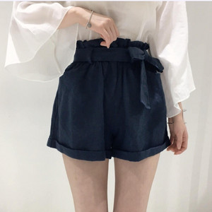 린넨 리본 반바지 쇼츠 free