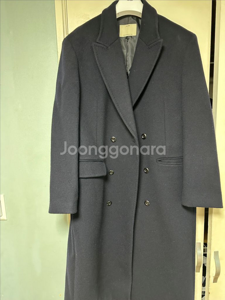 포터리 울 더블 브레스티드 코트 다크네이비3size--2