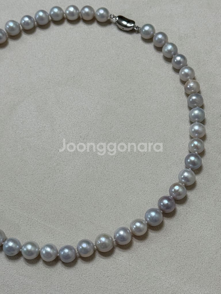 천연 담수진주 은빛 푸른빛 9mm--1