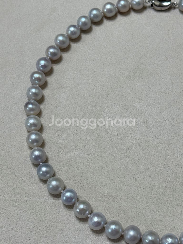 천연 담수진주 은빛 푸른빛 9mm--2