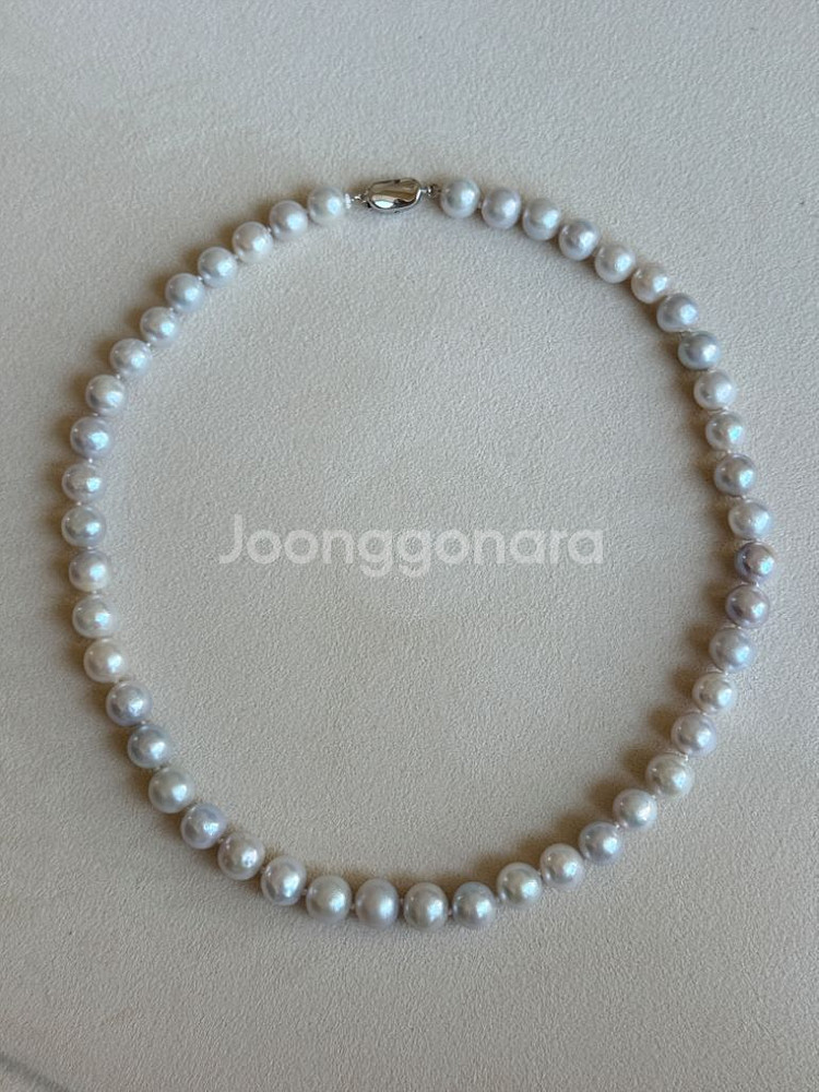 천연 담수진주 은빛 푸른빛 9mm--3