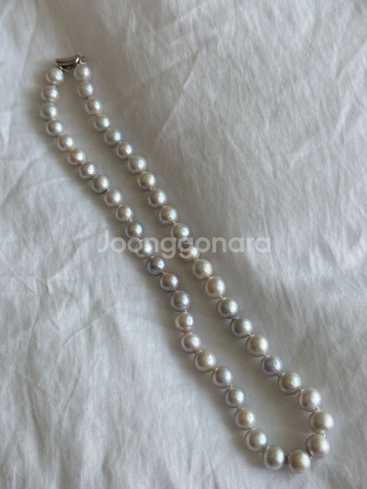 천연 담수진주 은빛 푸른빛 9mm--4