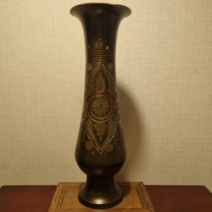 오래된 일본 동 화병 - 높이 39cm