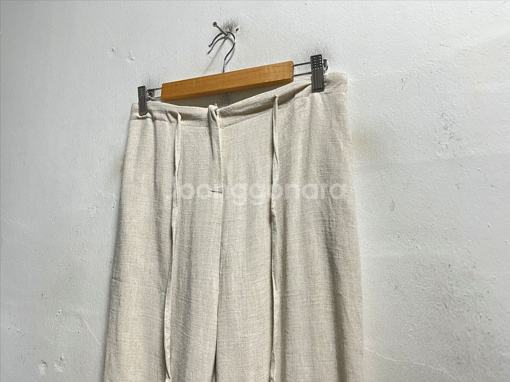 미사용 66 LUUL 린넨 마 밴딩 와이드팬츠 바지--1