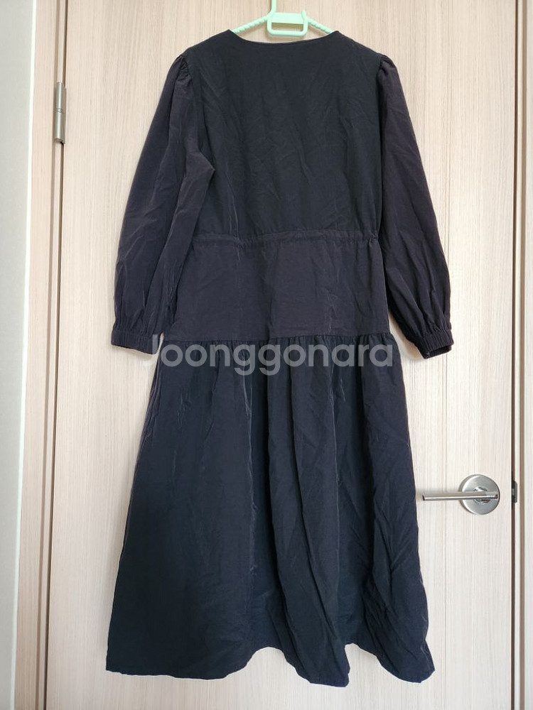 여자라운드 검정단추내추럴원피스 롱치마--4