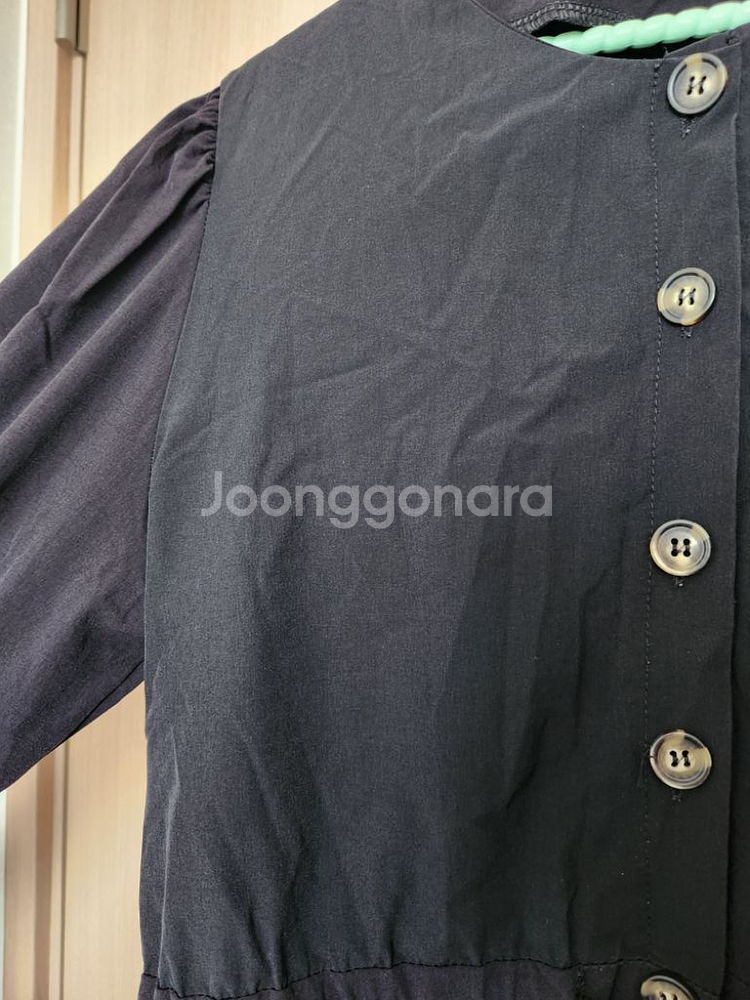 여자라운드 검정단추내추럴원피스 롱치마--3