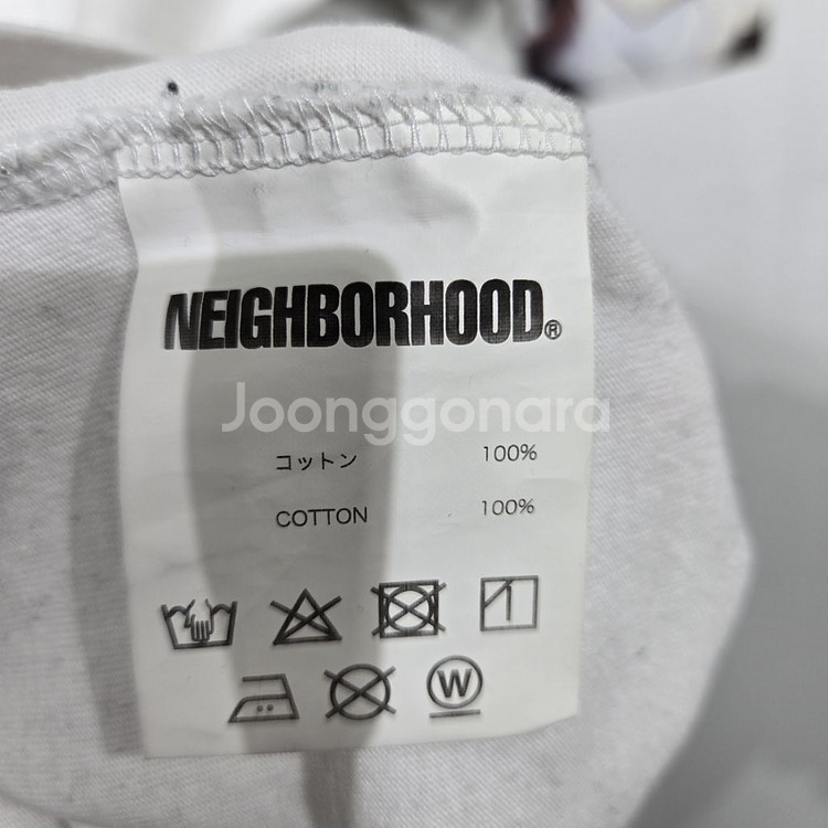 네이버후드 라운드넥 반팔 티셔츠 반팔티 면티 흰티--5