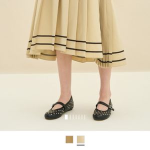 타임 컬러라인 플리츠 스커트