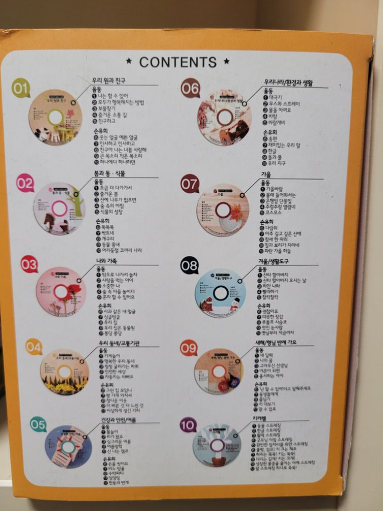 생활주제 율동&손유희 CD10개 세트 꼬망세미디어 이미지