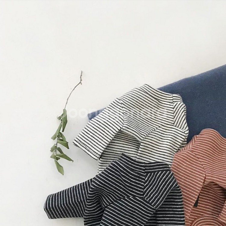 강아지옷) 트로이스포인트 면기모 스트라이프 티셔츠 XL--6