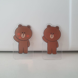 라인프렌즈 브라운 책갈피 2개