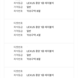 5월 9일 한화 vs 키움 중앙 테이블석 2연석