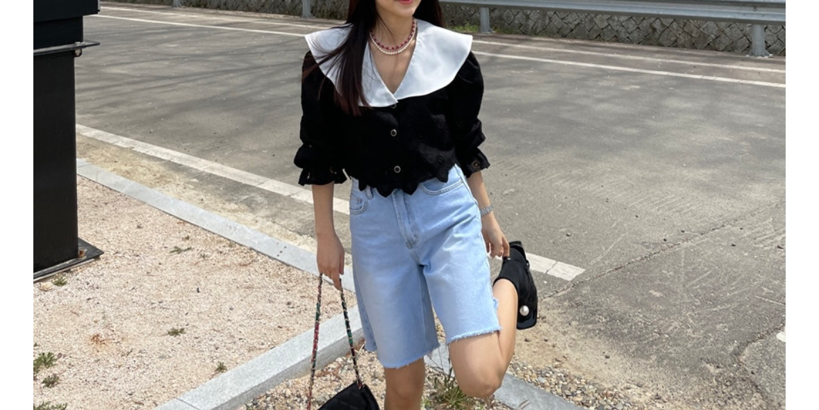 바이플로우 빅카라 펀칭 자켓