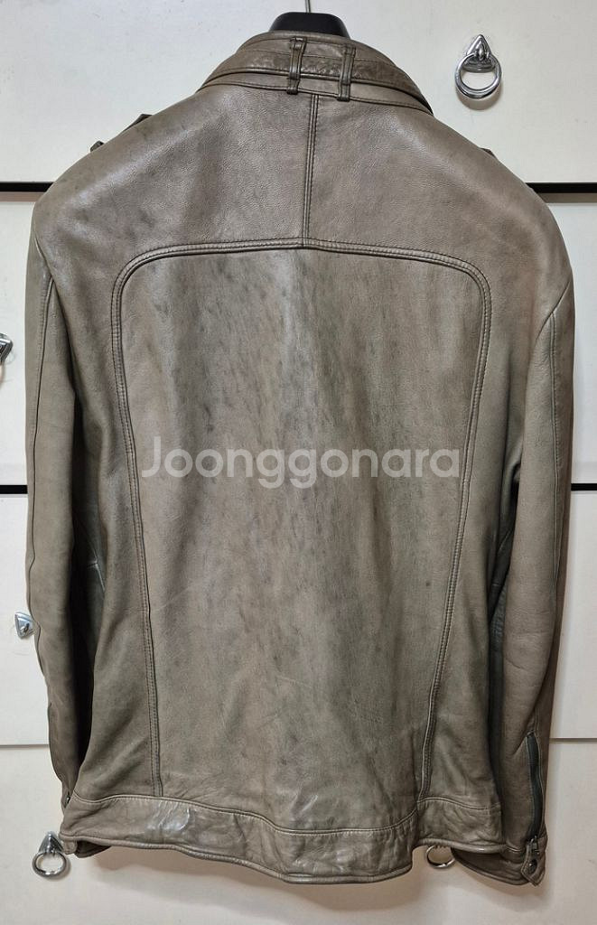 로보 가죽 자켓 카키--1
