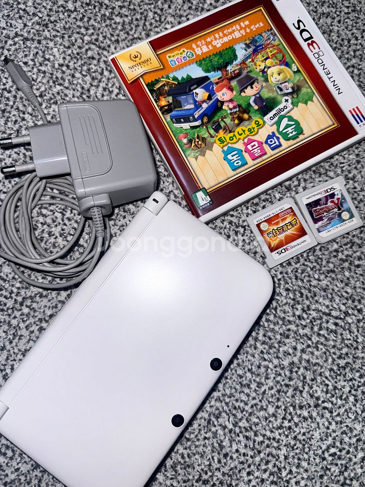 닌텐도 3ds xl 화이트 구큰다수+튀동숲,포켓몬칩--0