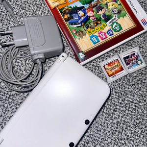 닌텐도 3ds xl 화이트 구큰다수+튀동숲,포켓몬칩