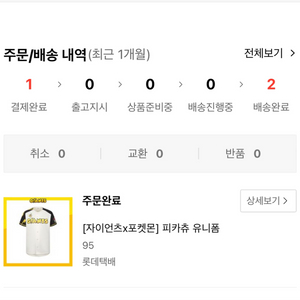 롯데자이언츠 피카츄 95유니폼 팝니다
