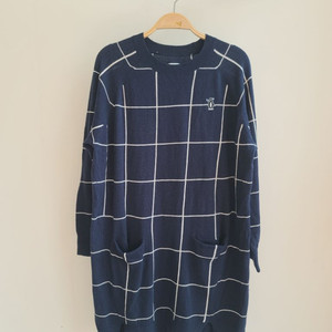 여성 니트 포켓 패턴 원피스 네이비 / 자라 유니클로