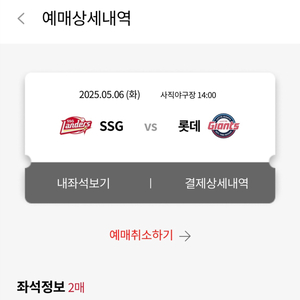 5월 6일 롯데자이언츠 vs SSG랜더스 5/6 사직
