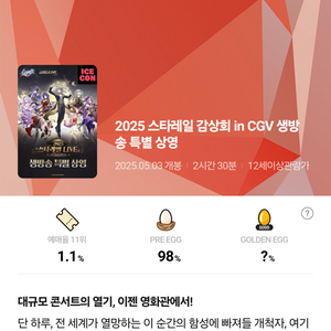스타레일 cgv 콘서트 5/3 용산 연남 구합니다