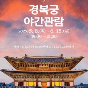 경복궁 야간개장 토요일 티켓 판매(네고 가능)