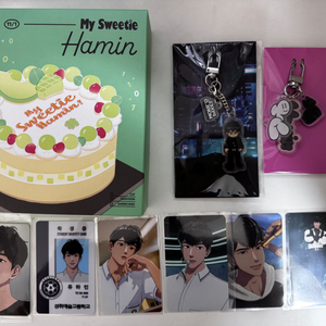 플레이브 하민 생일키트 왜3 픽셀월드 키링 포카 일괄