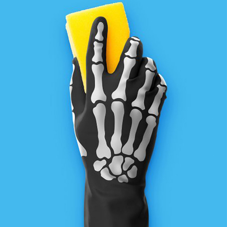 프레드 본 드라이 스켈레톤 100% 라텍스 청소주방장갑 이미지