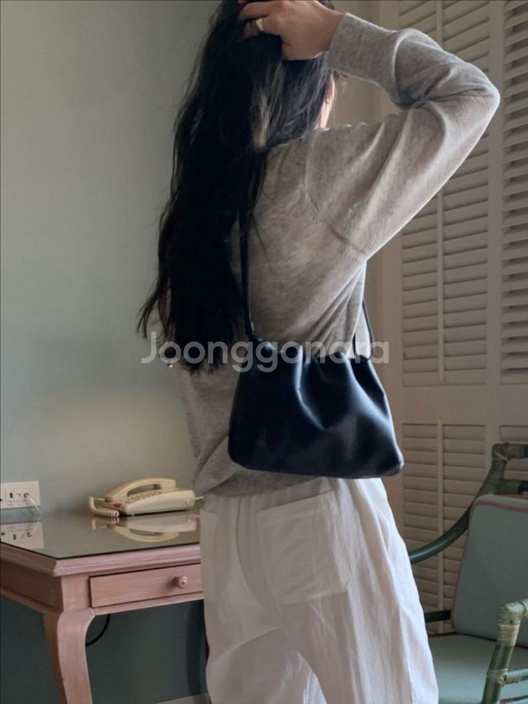 Fllanel플라넬미디움m레더스트링리얼소가죽숄더백복조리--6
