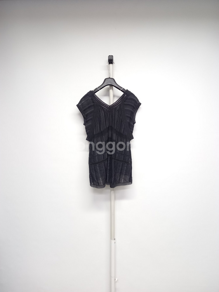 마인 MINE 춘하 시스루 아일렛 민소매 블라우스 44--1
