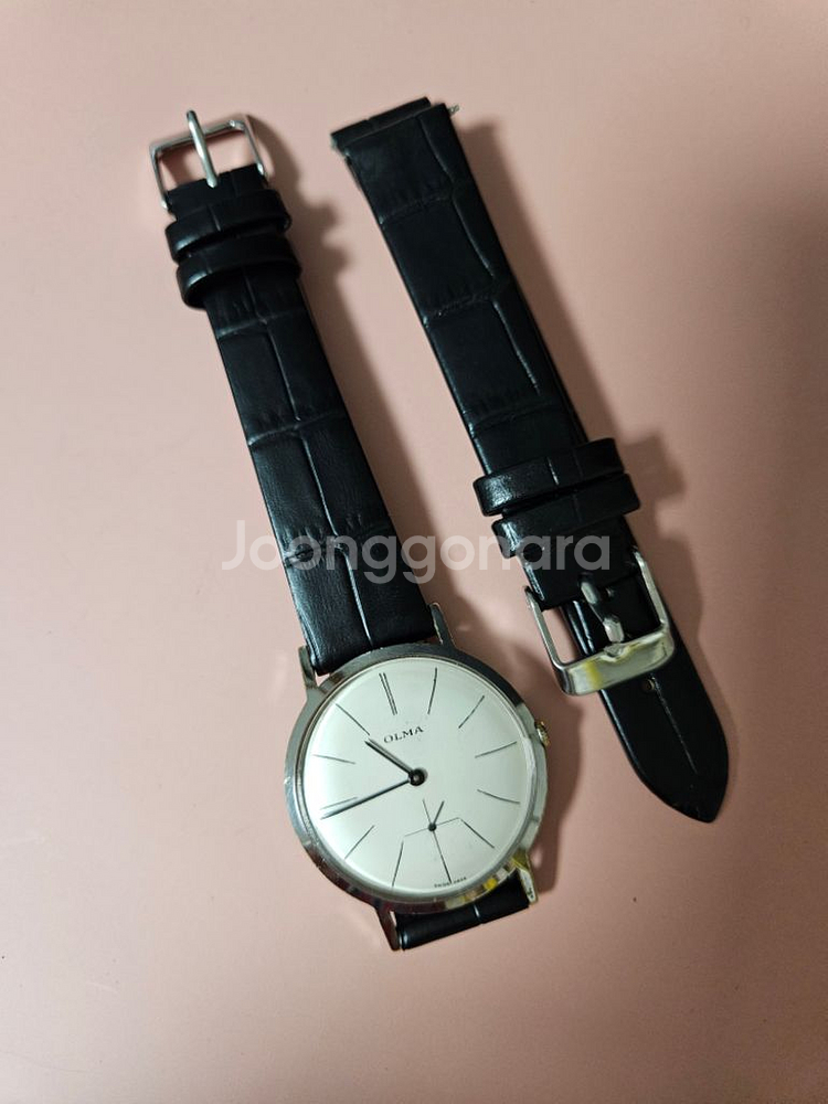 빈티지 Olma 남성가죽시계/SWISS--5