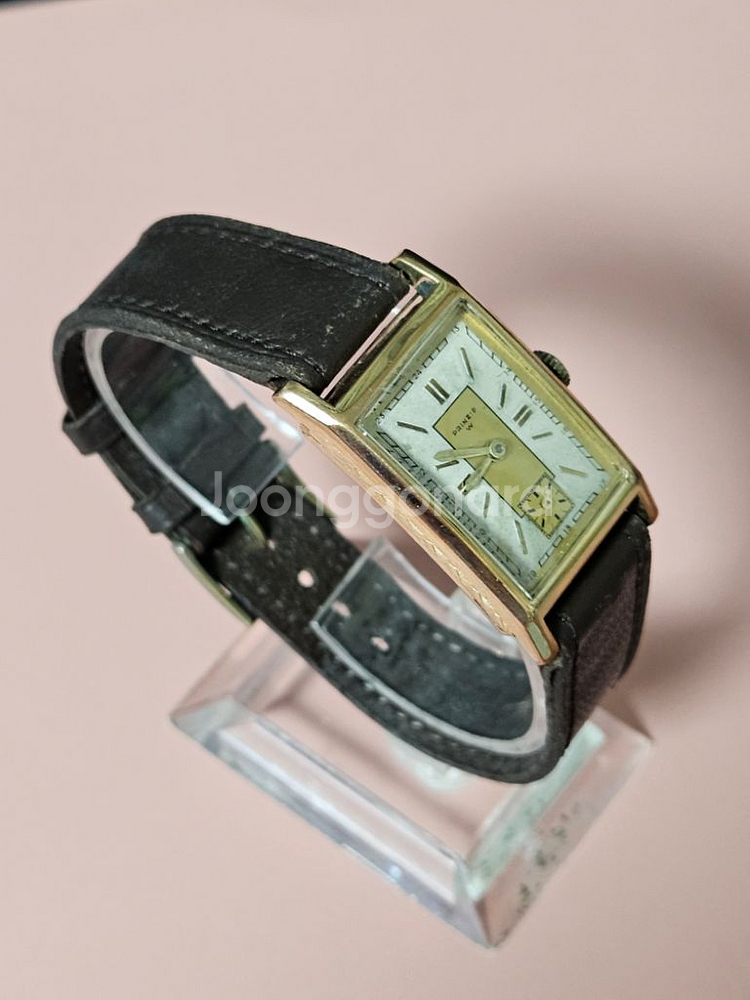 빈티지 프린집 남성용 수동태엽식 가죽시계/SWISS--2