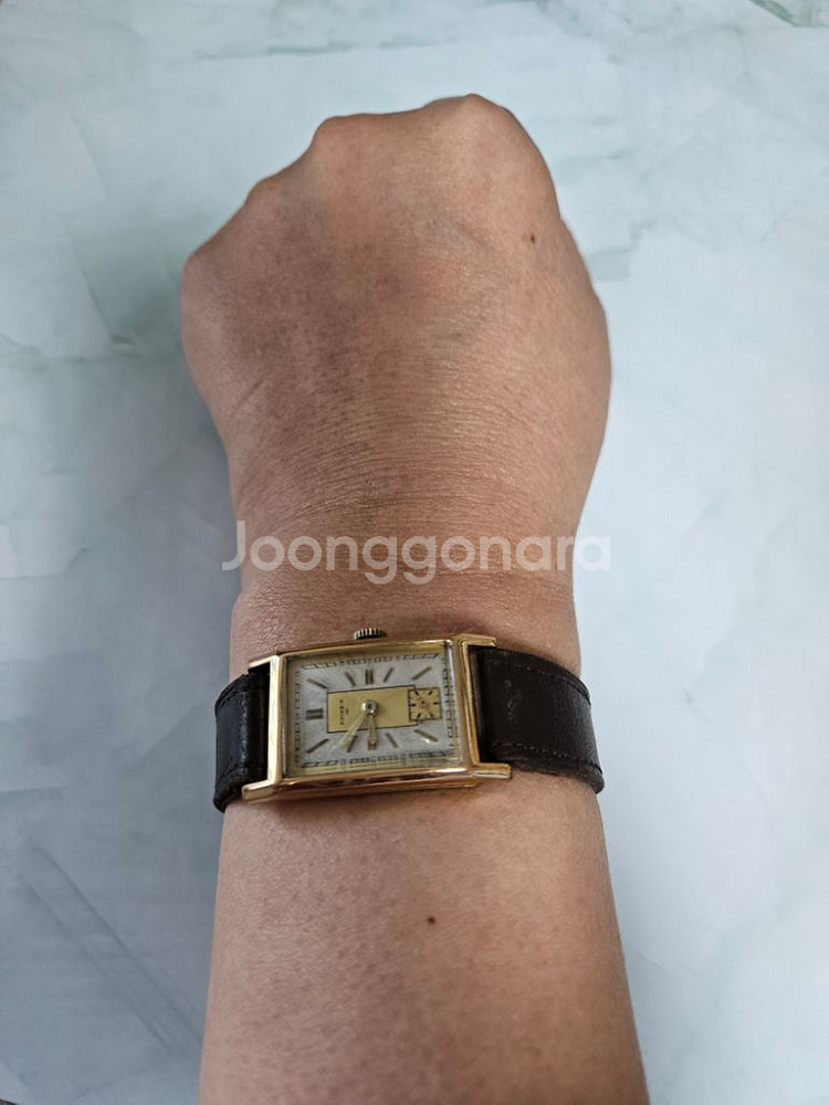 빈티지 프린집 남성용 수동태엽식 가죽시계/SWISS--3