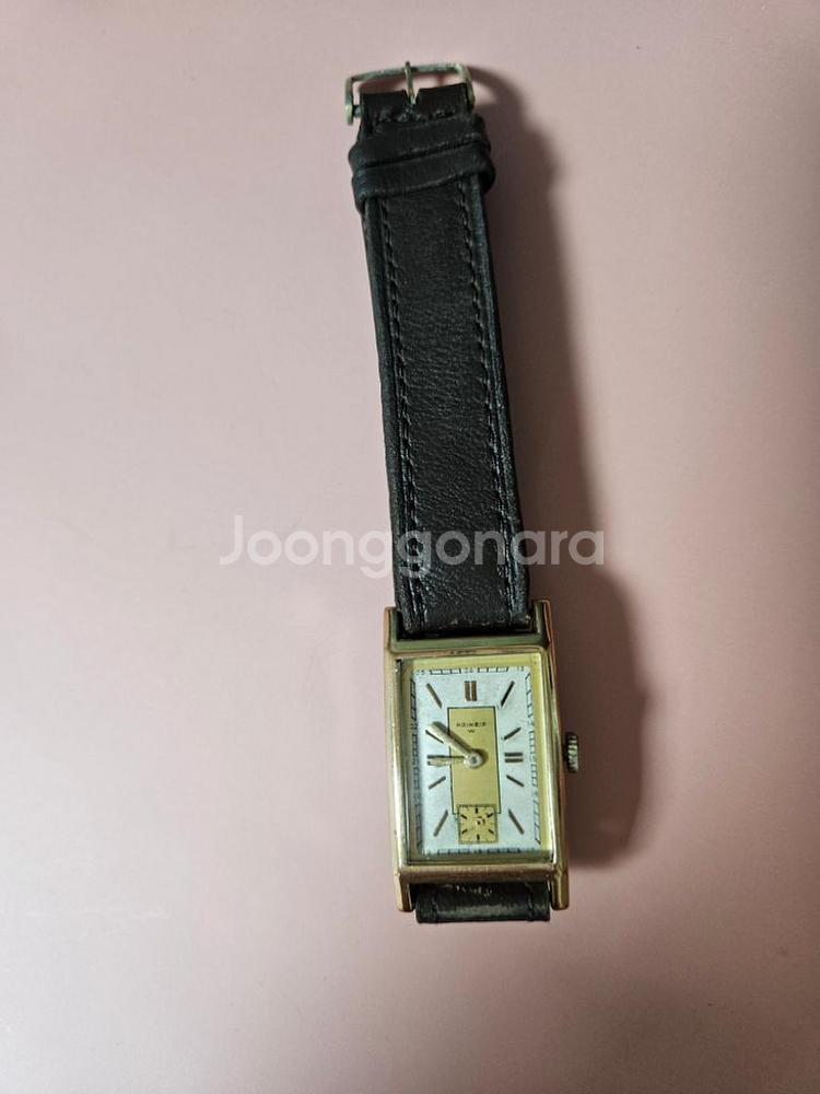 빈티지 프린집 남성용 수동태엽식 가죽시계/SWISS--5