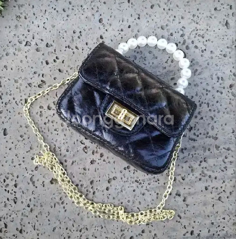 진주 미니 퀄팅백 블랙 새상품--1