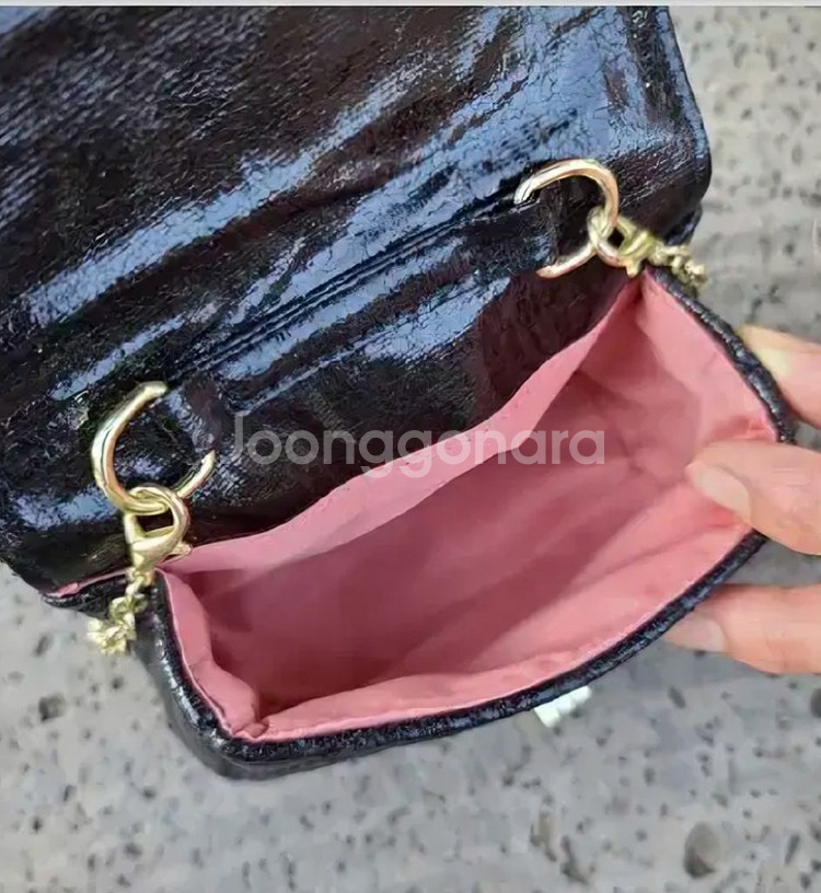 진주 미니 퀄팅백 블랙 새상품--2