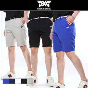 PXG 골프웨어 남성 베이직 스판 자수로고 하프 팬츠