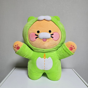 초록색라이언 후드 춘식이 대형인형