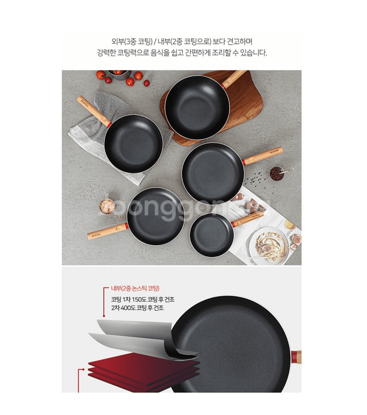 이태리 로시 IH투톤레드 후라이팬 3종--5