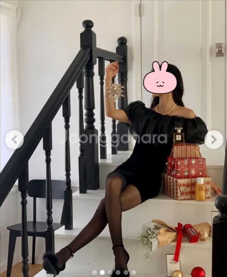 자라 블랙 오프숄더 벨벳 미니 원피스 자카드--1