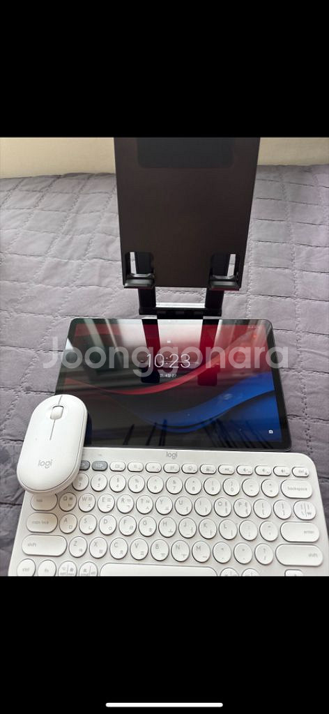 로지텍 무선키보드+마우스+테블릿거치대--0