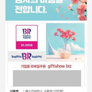 배스킨라빈스 2만원 교환권(25.5.31 까지)