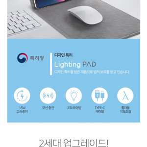 ALIO 알리오 15W 무선 고속 충전 마우스 패드