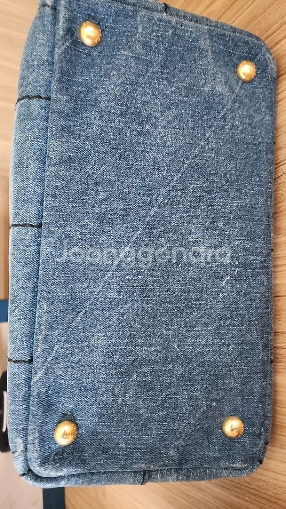 (정품)프라다 데님 카나파백--5