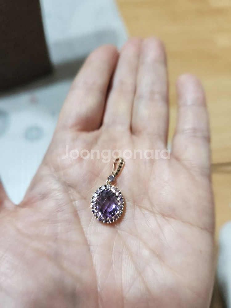 14k 천연 자수정 팬던트--8