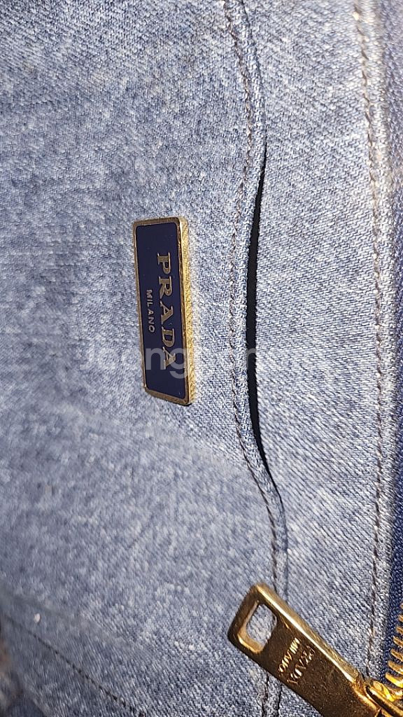(정품)프라다 데님 카나파백--7