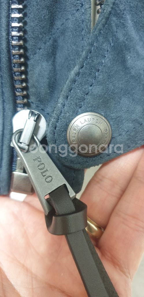 폴로랄프로렌 스웨이드블루종--6
