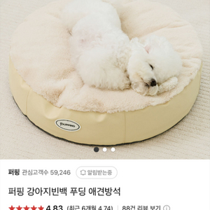 퍼핑 강아지빈백 푸딩 애견방석