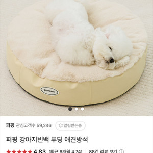 퍼핑 강아지빈백 푸딩 애견방석